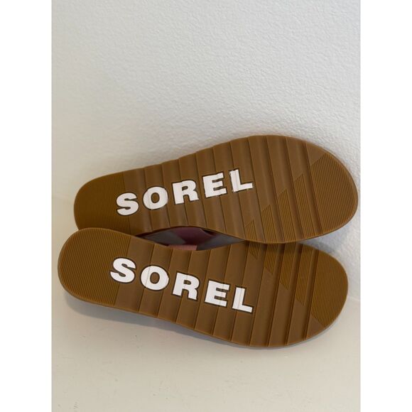 Sorel Ella II Honest Beige Eraser Pink Sandals Size 10 New - Picture 7 of 8
